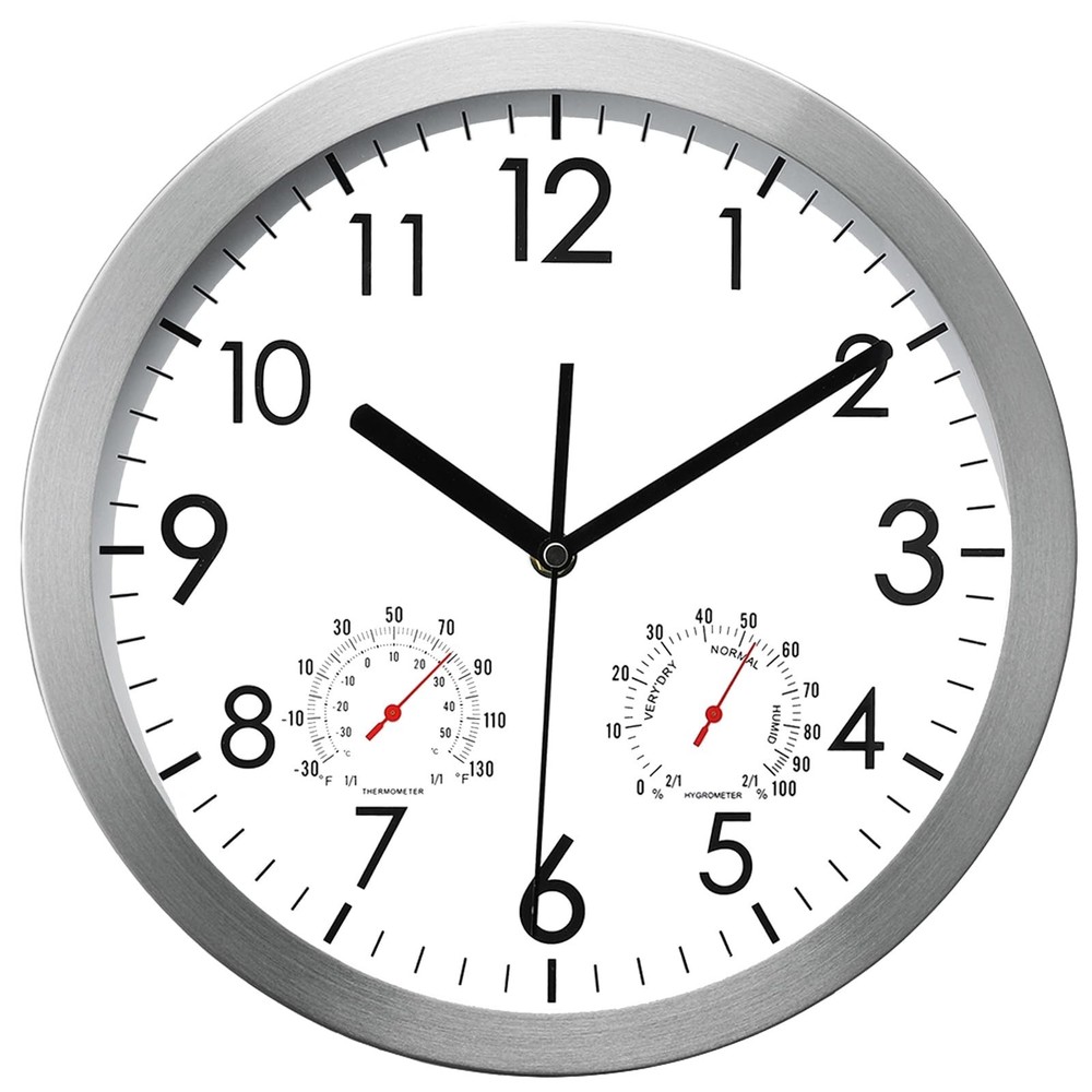 Woophen 12' Silent Non-ticking Lagre Decorative Wall Clock With Temperature