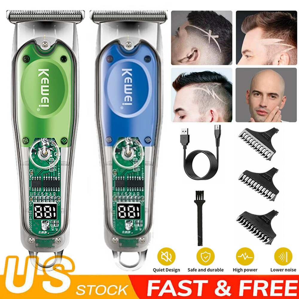 Kemei-322 Cordless Hair Clipper 0mm Mens Trimmer Shaver Machine BK