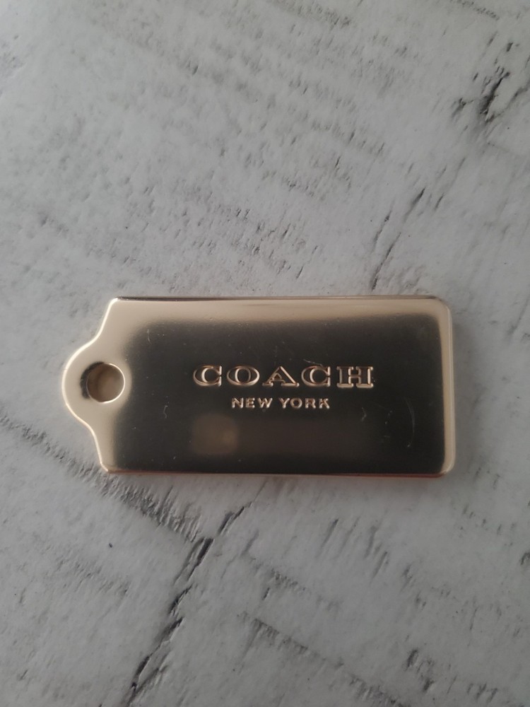 COACH New York Silver Metal Bag Tag Charm Keychain Fob
