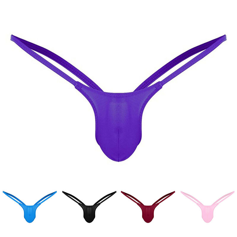 Sexy Mens Mesh See-through Pouch G-string Briefs Underwear T-back Thong V-string