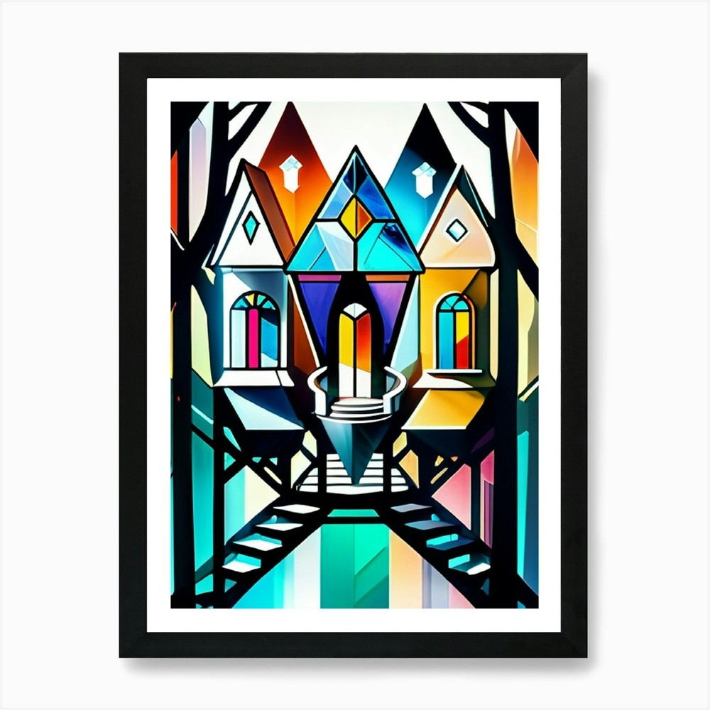 Tree House Art Print Framed Wall Art Poster Canvas Print Picture