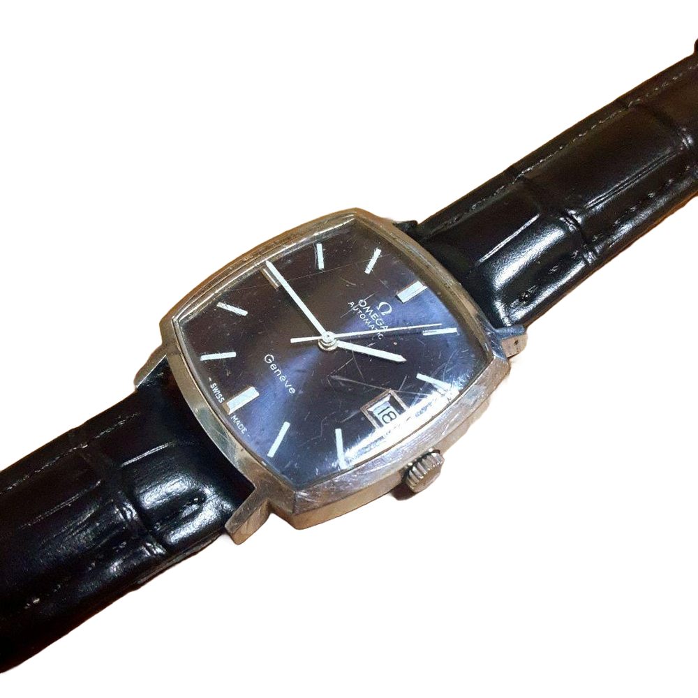 Omega Geneve Diver Scuba Vintage Navy Silver Automatic Mens Watch Auth Works JP