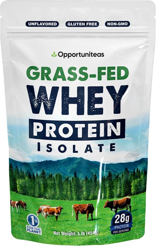 Grass Fed Whey Isolate Protein Powder by Opportuniteas - 1 Pound Pack