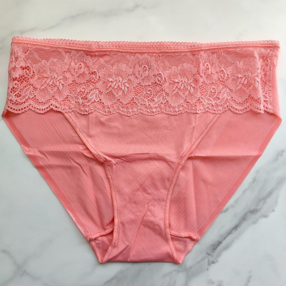 Soma Vanishing Edge Microfiber With Lace Hipster Panty Heartfelt Pink Size S