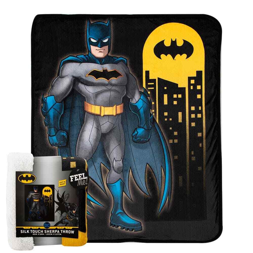 Batman Answer the Call Silk Touch Sherpa Multi-Colored Throw Blanket