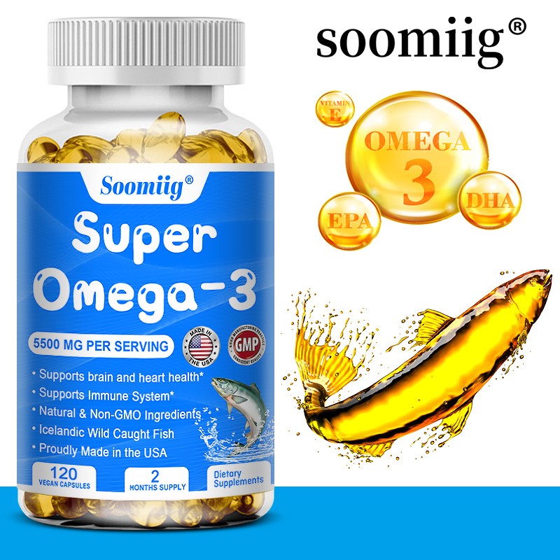Super Omega 3 Fish Oil Capsules - Brain & Heart Health,Immune Support