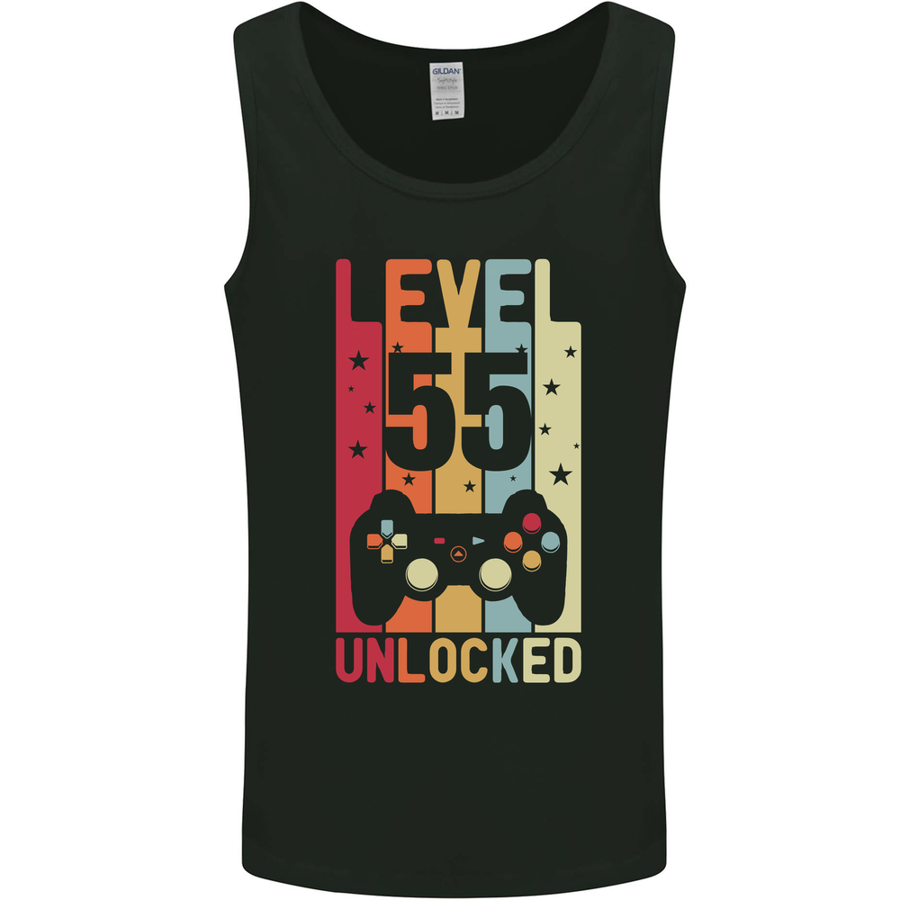 55th Birthday 55 Year Old Level Up Gaming Mens Vest Tank Top