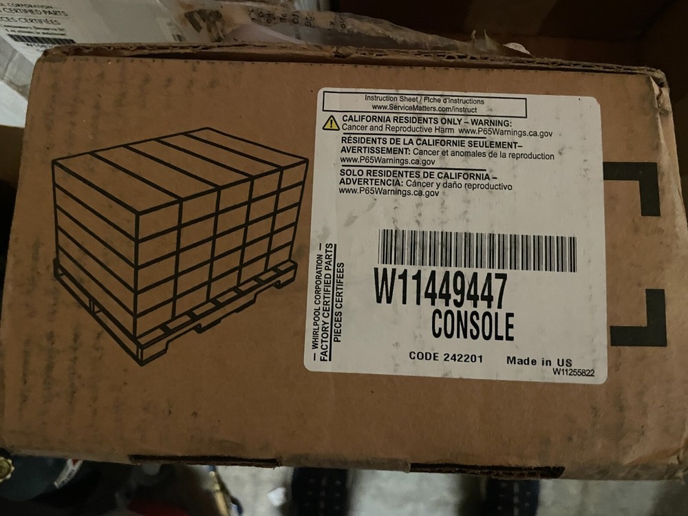 New OEM Whirlpool JennAir Console Parts W11449447 W11449431 W11196780 G1