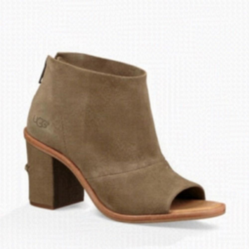 UGG Ginger Open Toe Boot Green Suede
