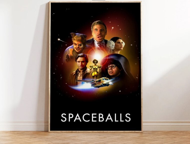 Star Wars Spaceballs Crossover Poster, Sci-Fi Comedy Wall Art 5
