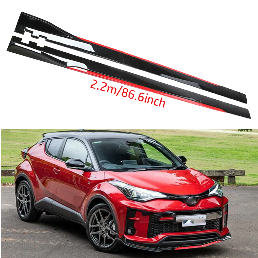 For Toyota C-HR US Side Skirt Extension Body Kit Splitter Spoiler Glossy Black