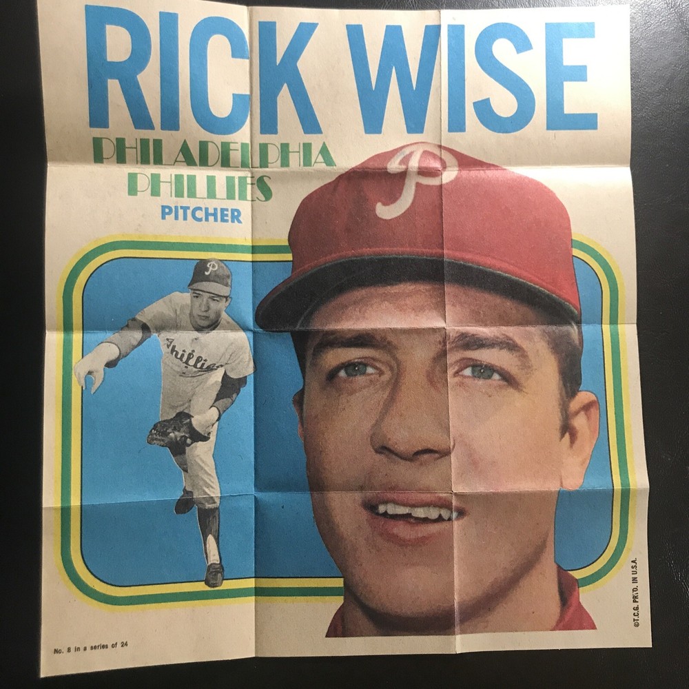 1970 Topps Posters Set Break #8 Rick Wise PHILLIES HIGHER GRADE