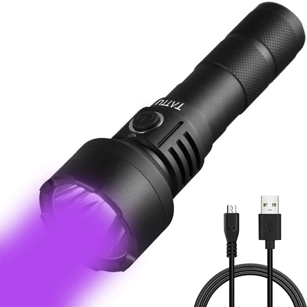 U2 UV Flashlight Rechargeable 395nm Black Light Torch Blacklight 10W Ultravio...