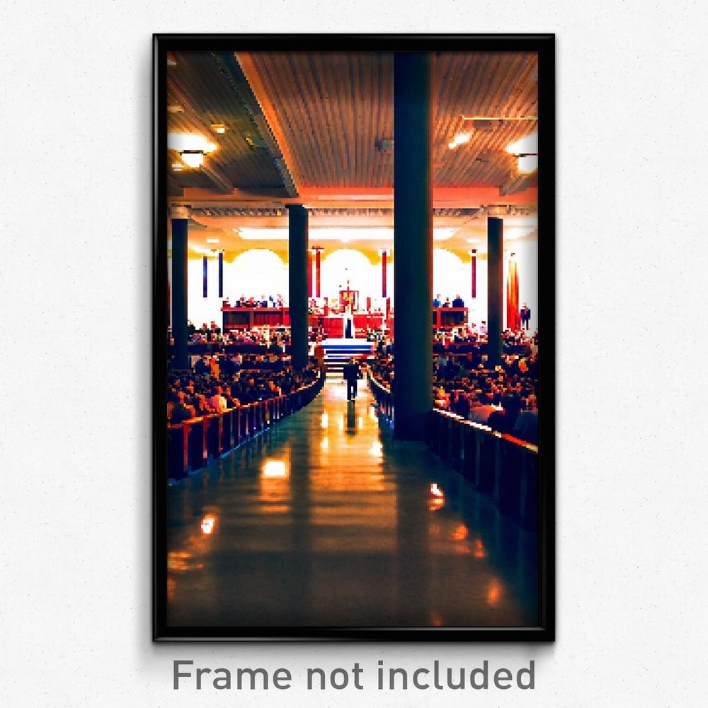 8-Bit Psychedelic Pixel Art Poster - Busy Parish Trippy Video Game Print
