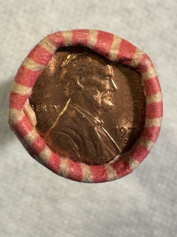 1971-D Uncirculated Lincoln Cent Roll Bank Wrapped Original Pennies