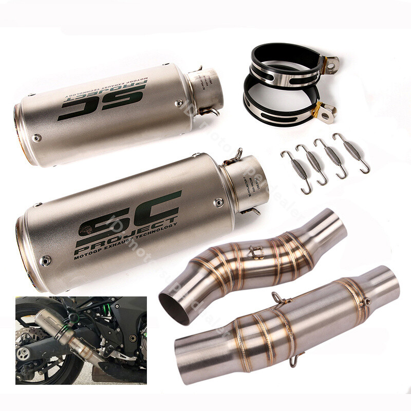 Slip on for Kawasaki Z1000 2010-2021 Exhaust Muffler Tips Mid Link Pipe Z1000 SX