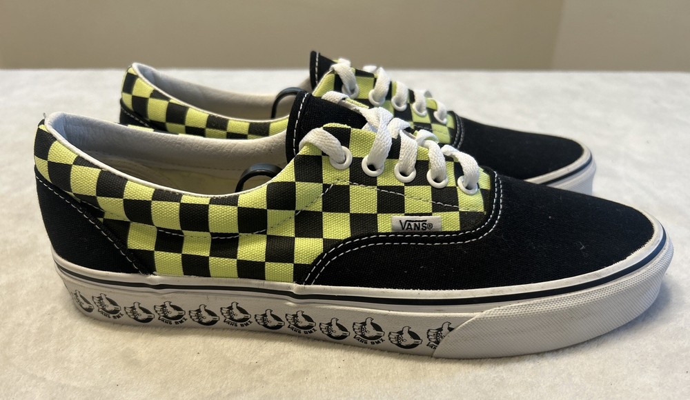 Vans Men’s Shoes Size 10.5 BMX Era Check Low Top Off The Wall Skate Shoes Canvas