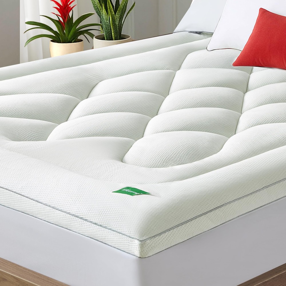 Mattress Topper King Size Mattress Pad,Viscose Made from Bamboo Mattress Cove...