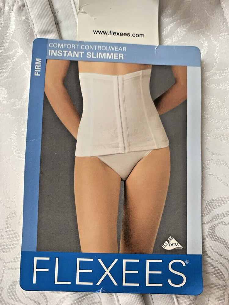 NWT Flexees XL ControlWear Instant Slimmer FIRM Waist Trainer Girdle White
