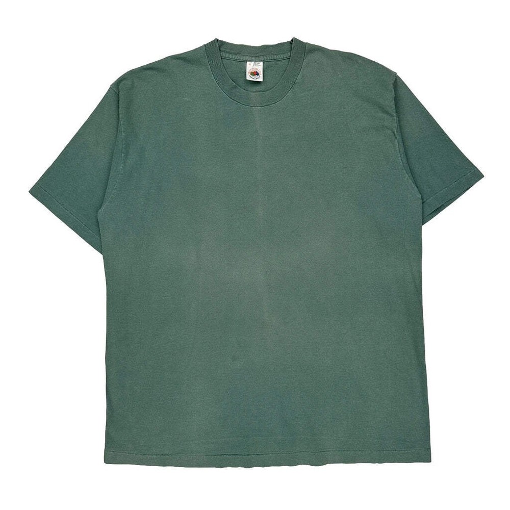 Blank Fruit Of The Loom Single Stitch T-Shirt - XL Green Cotton