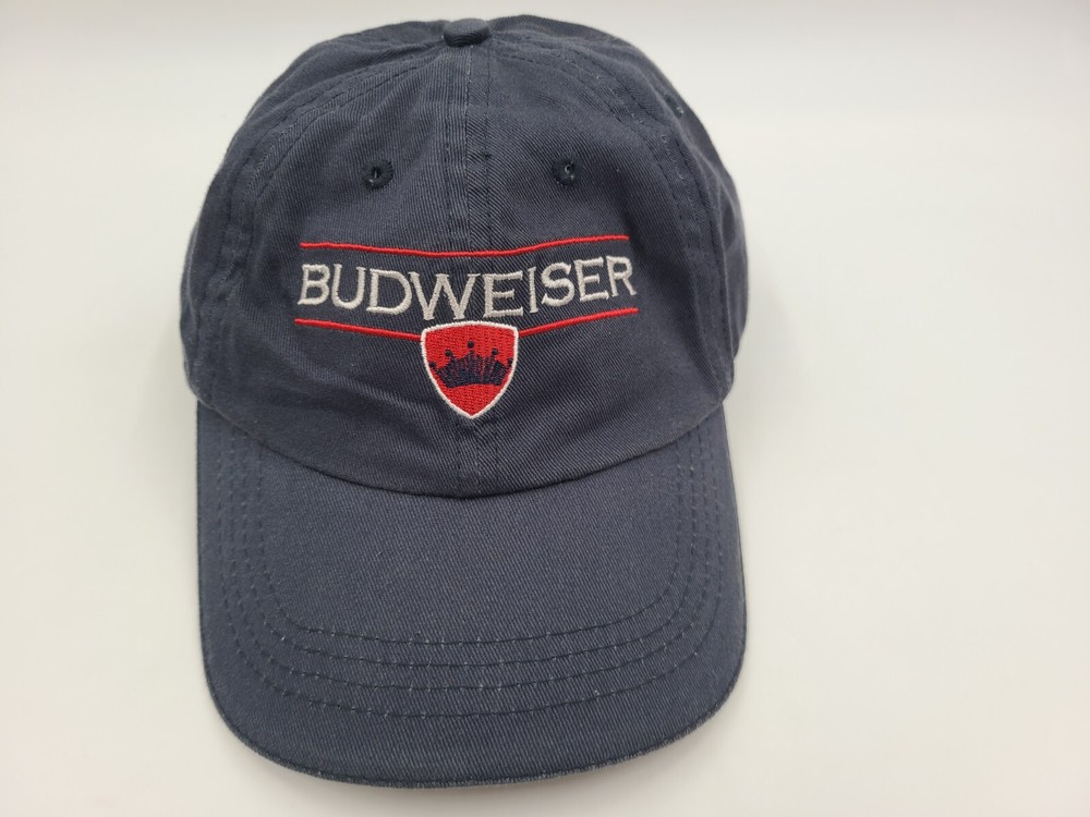 Budweiser Crown Adjustable Hat Cap 2007 Bud Beer Logo Dad Mom Men Women Blue Red