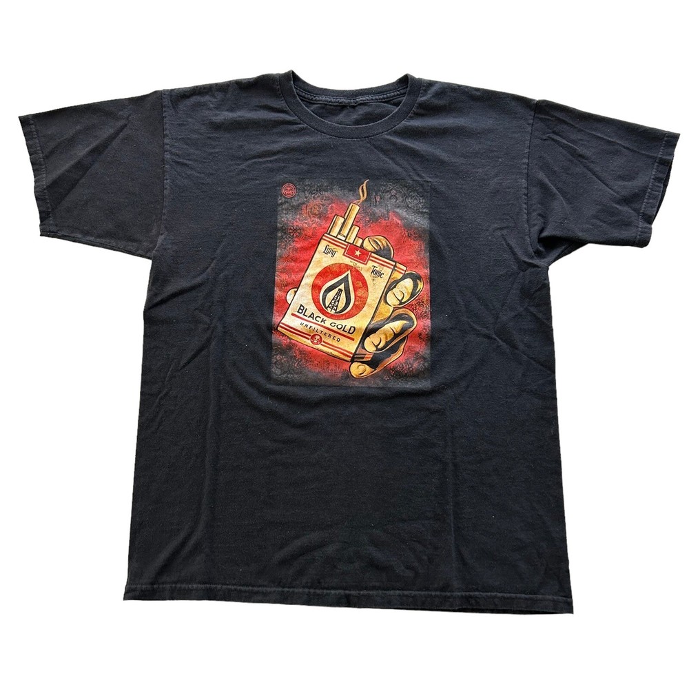 OBEY Streetwear Clothing Cigarette Graphic Shirt Grunge Skater Casual Men's Sz L