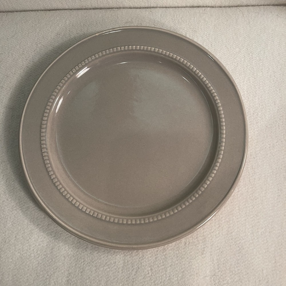 Camden Light Gray Stoneware Salad Dessert Plate with Beaded Rim  