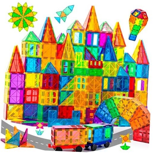 120-Piece Magnetic Building Blocks for 3D Educational STEM Play