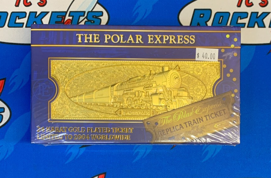 Polar Express 24k Gold Plated Replica Train Ticket 2004 Limited Edition