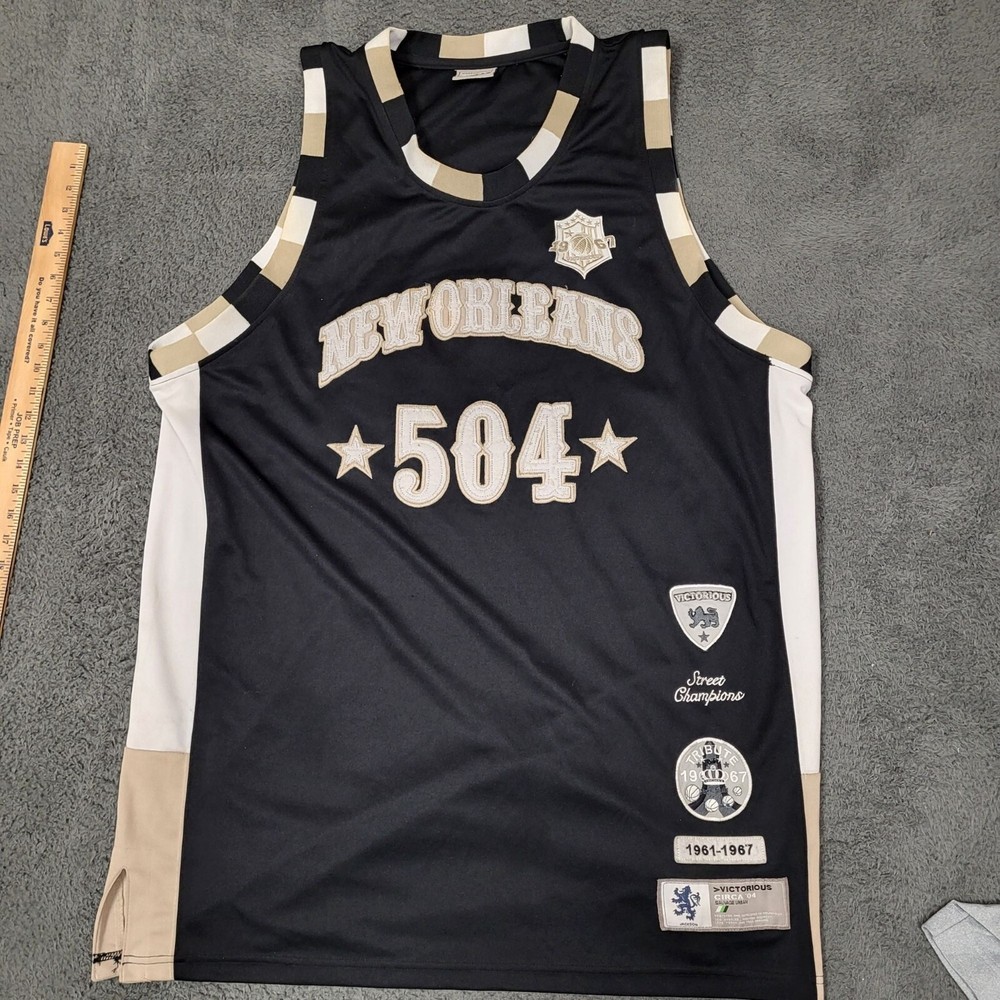 Victorious New Orleans 504 Throwback Basketball Jersey Size 2XL