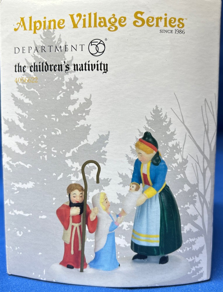 Dept 56 Alpine Village Childrens Nativity Scene 4056622 New In Box-image