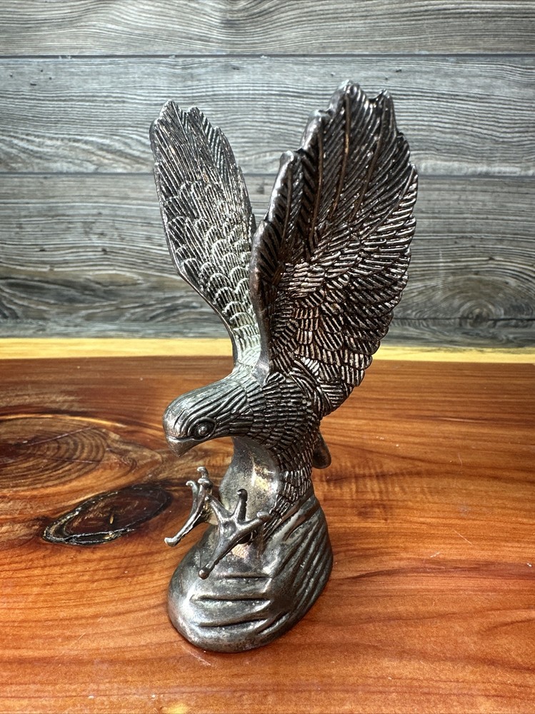 VTG Silverplated Eagle Statue 5