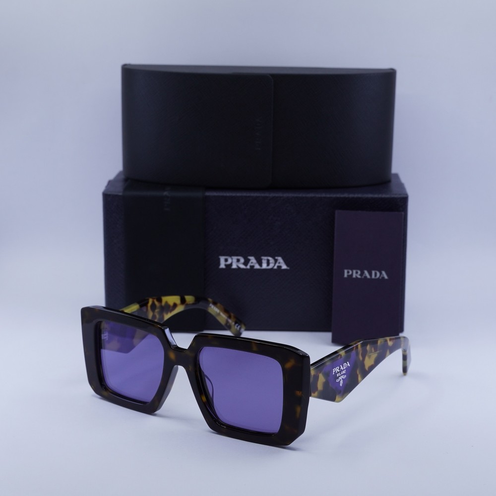 Prada PR23YSF 2AU05Q Tortoise/Violet Mirror Internal Silver 52-19-140 Sunglas...
