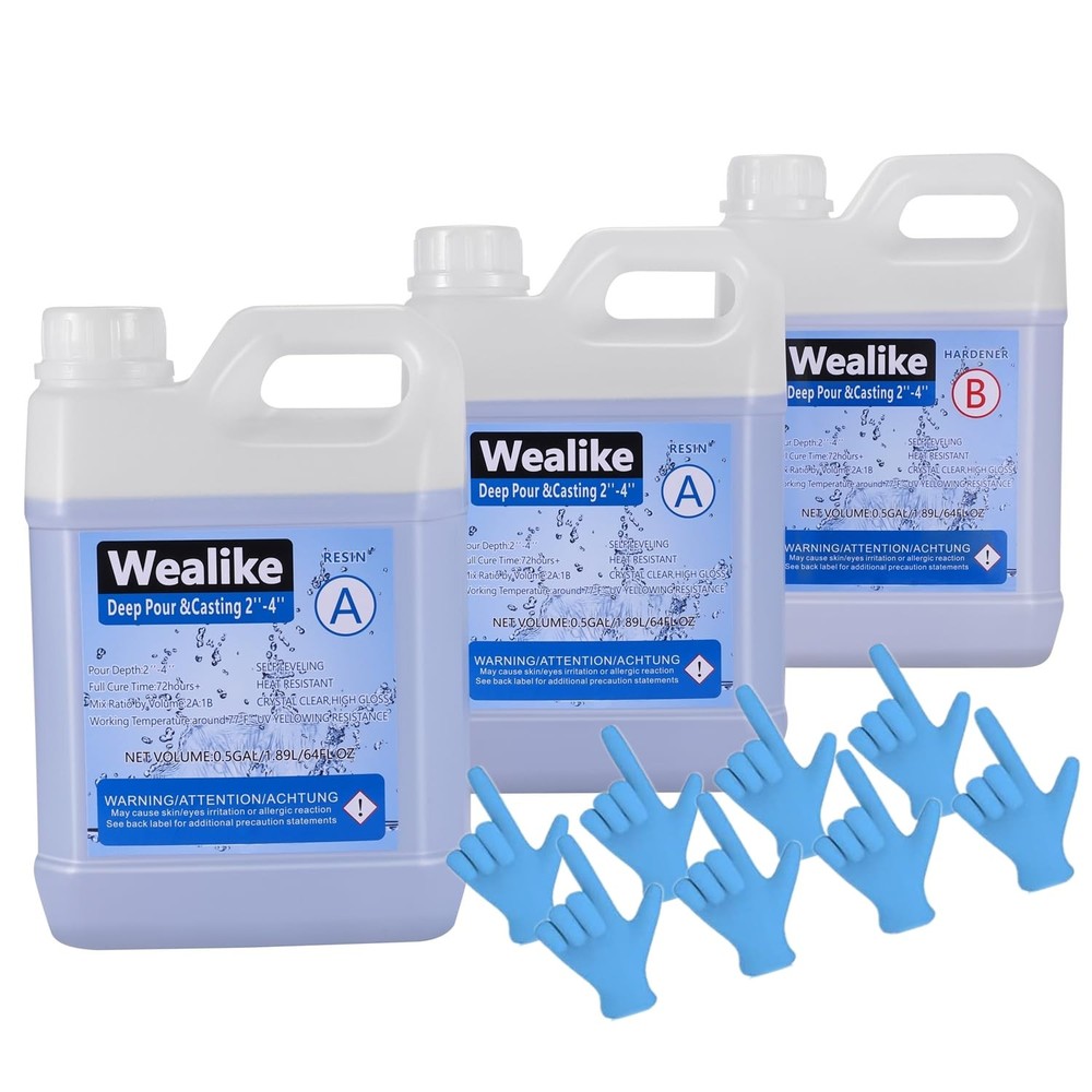 Deep Pour Epoxy Resin,Epoxy Resin Kit 1.5Gallon,Crystal Clear Casting Resin f...