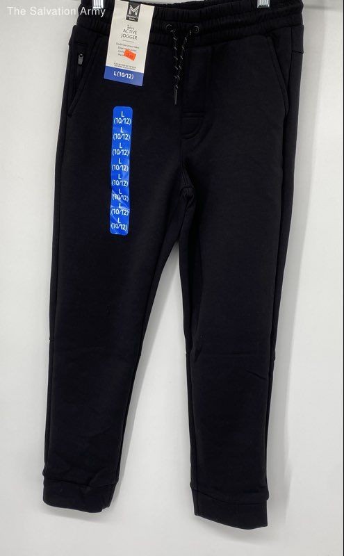 Member's Mark Boys Black Double Knit Stretch Active Jogger Pants Size Large