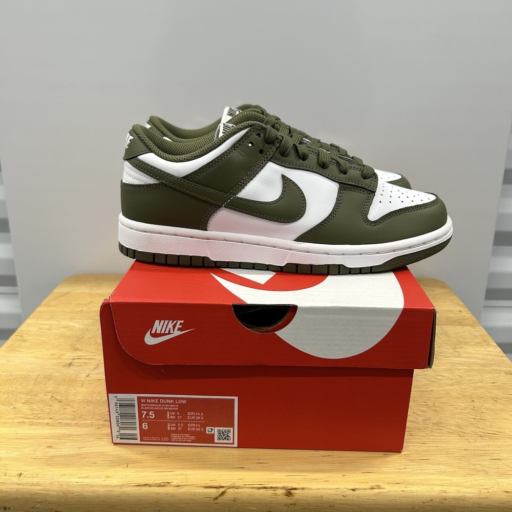 Nike Dunk Low Medium Olive Women Size 7.5W/6M DD1503-120 NEW Authentic Unisex