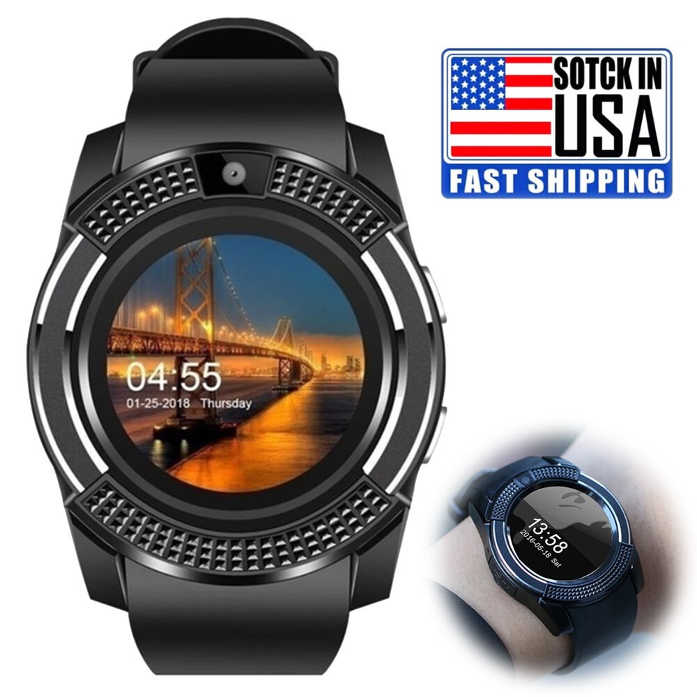 Bluetooth Smart Watch with Sleep Monitor Pedometer SIM Calls for Android