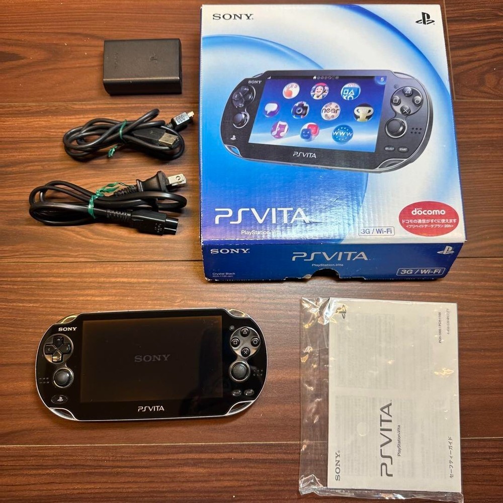 PlayStation Vita PCH-1100 3G/Wi-Fi Handheld Gaming Console in Crystal Black