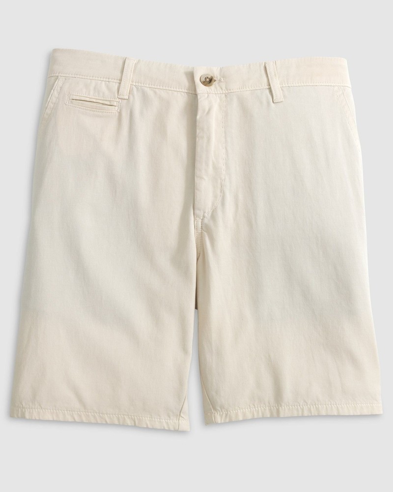 johnnie-O Nassau Cotton Blend Shorts Stone Size 35