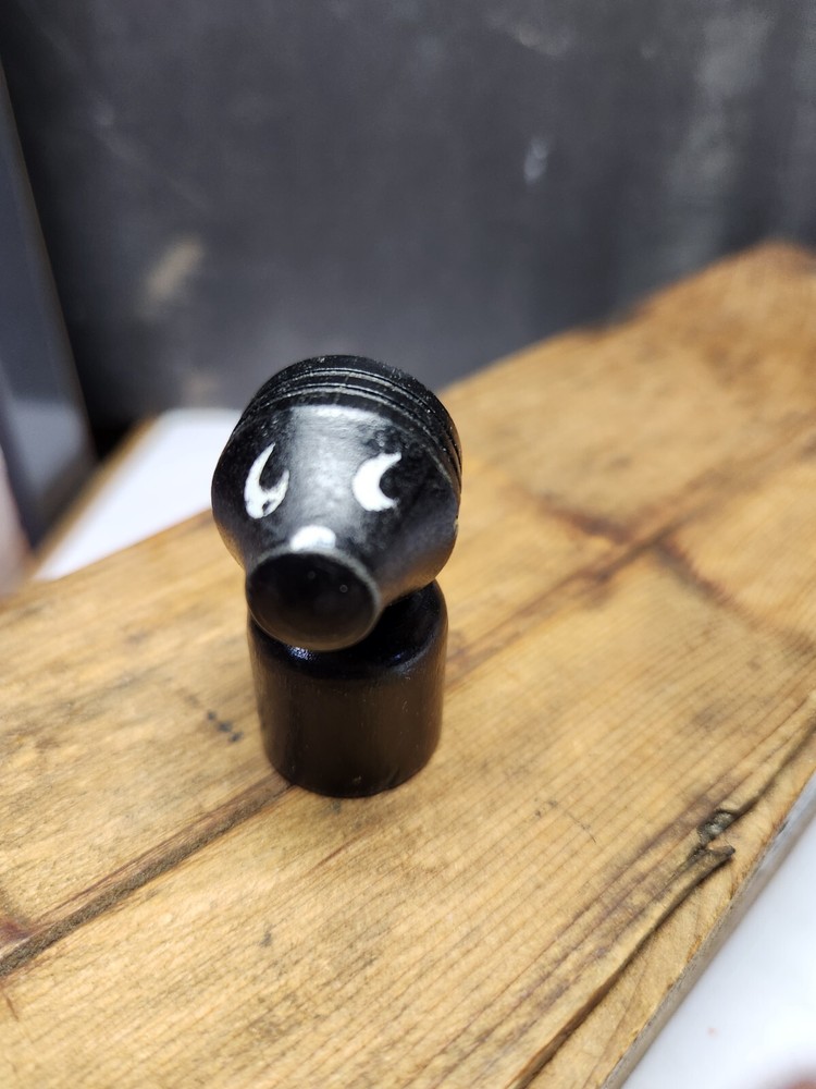 RARE VINTAGE FISHER PRICE WOODEN BLACK DOG FIGURINE