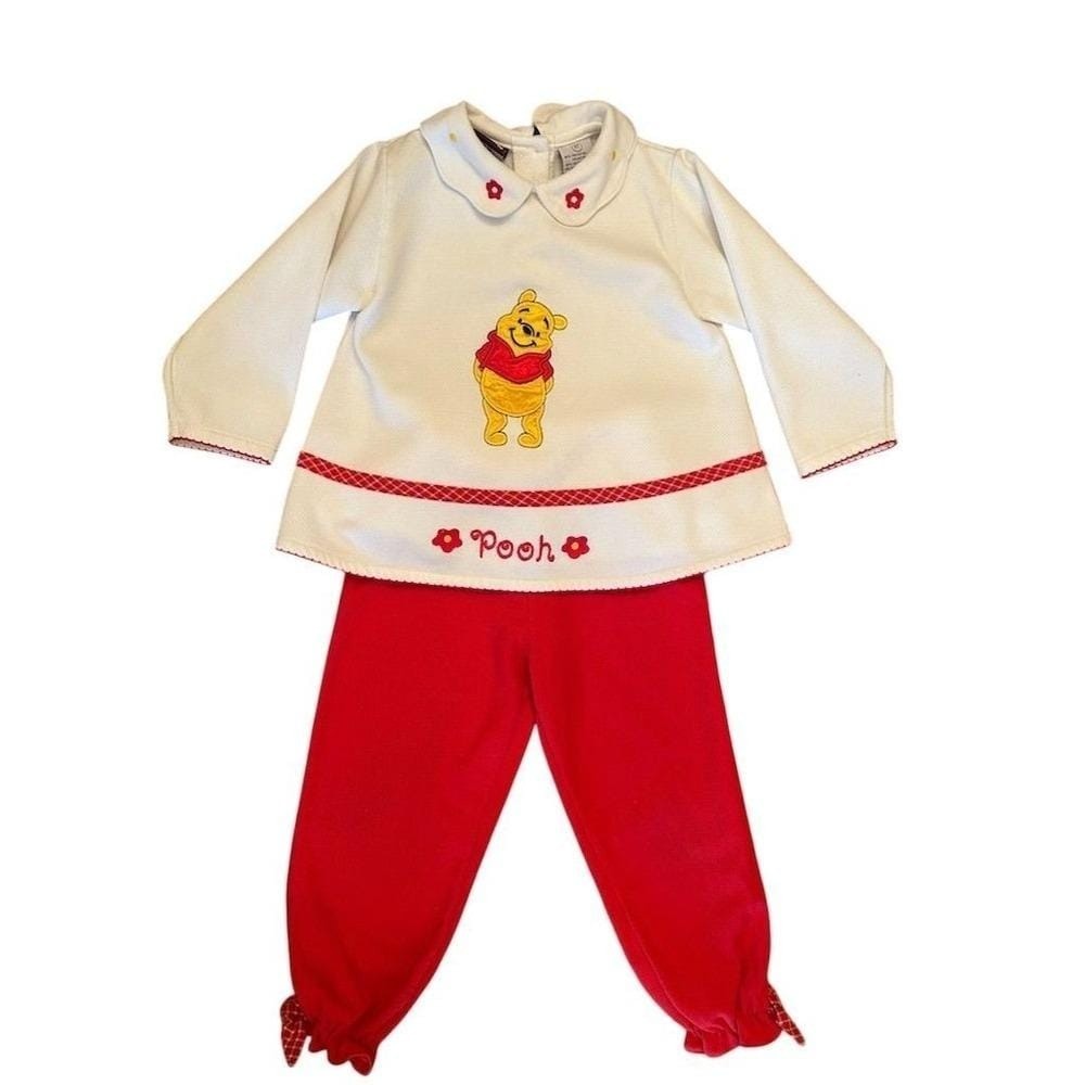 VTG Y2K Disney Winnie the Pooh 100 Acre Collection Toddler Outfit Set Pants 4T