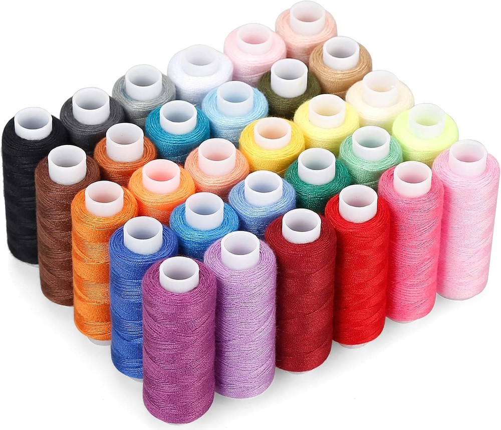 CiaraQ 30-Color Polyester Sewing Thread Kit with 250 Yards per Spool