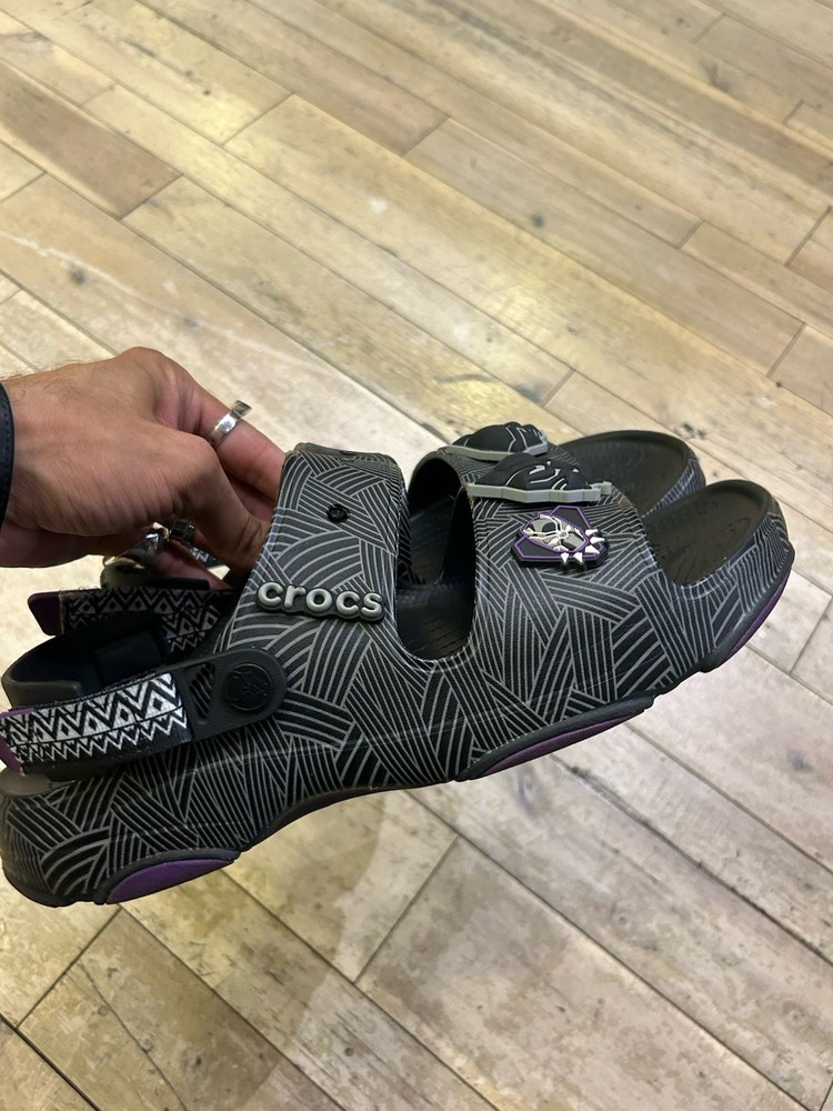 Size 13 - CROCS Black Panther MARVEL Sandals