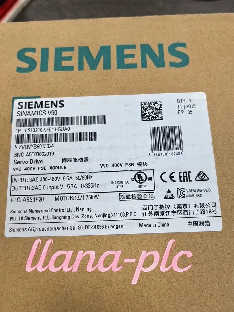 1PC New Siemens 6SL3210-5FE11-5UA0 Servo Driver Fast Shipping