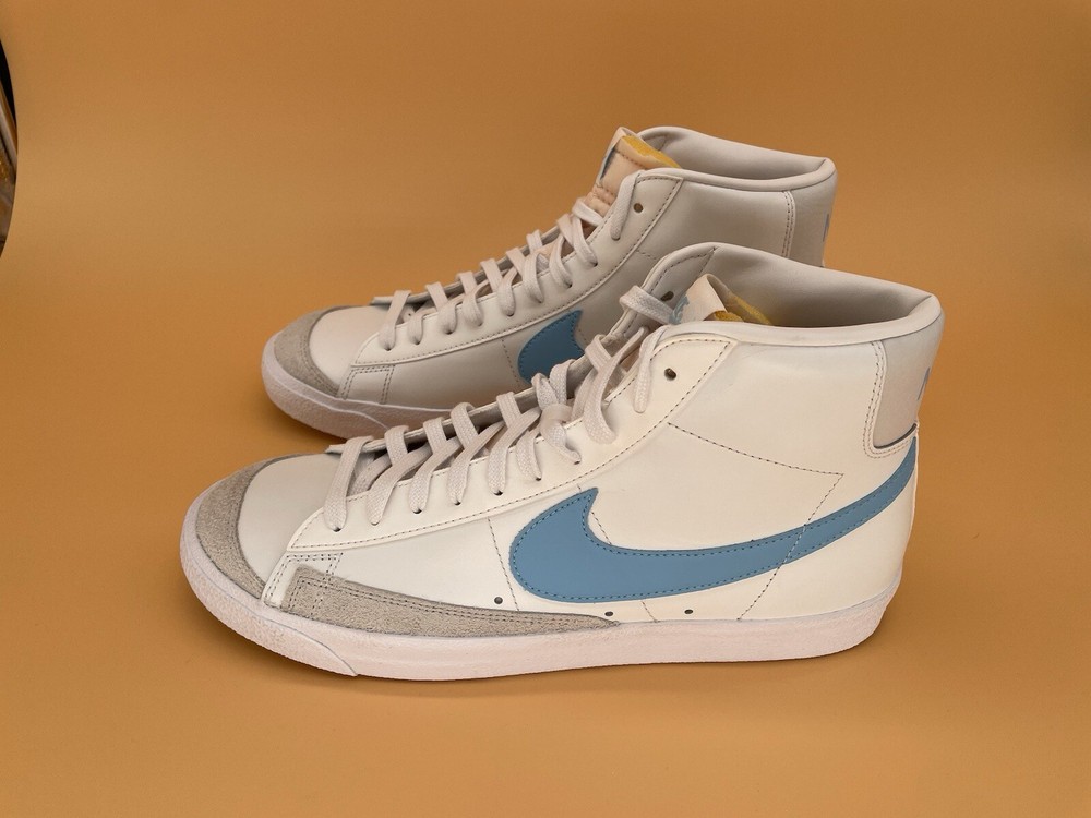 Sz 11.5 Nike Men's Blazer MID ‘77 VNTG WHITE/AQUARIUS BLUE Basketball Shoe NEW