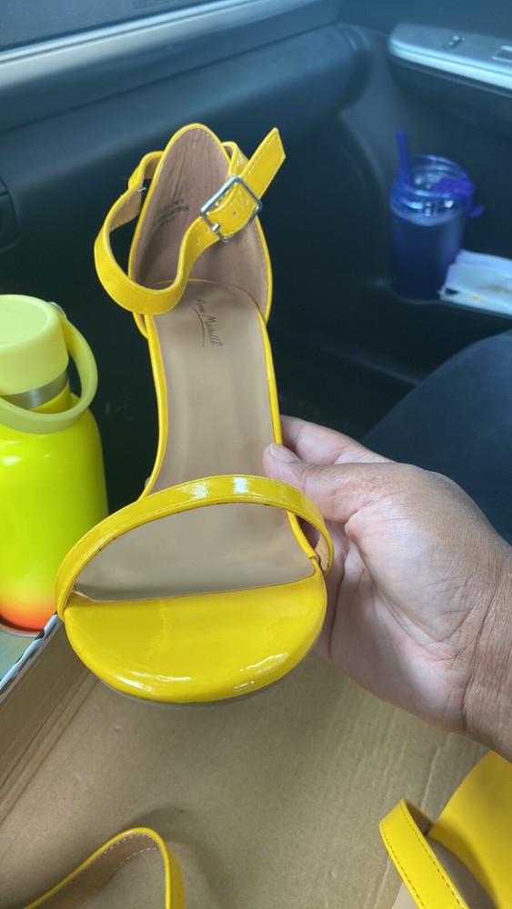 Yellow Strappy Stiletto Heels