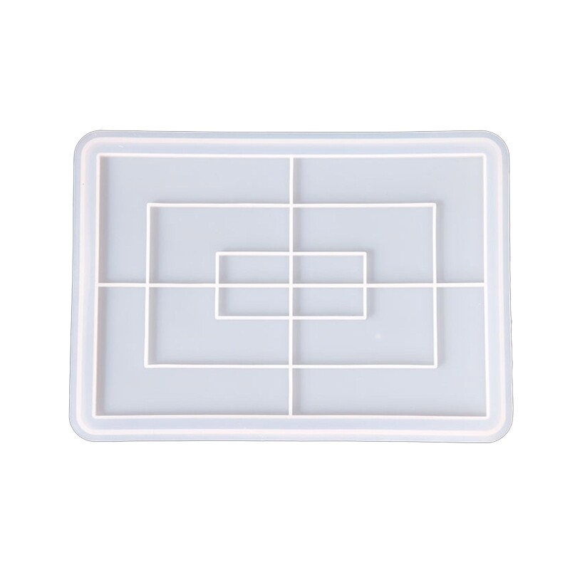 Rectangle UV Crystal Epoxy Resin Mold DIY Serving Tray Tool