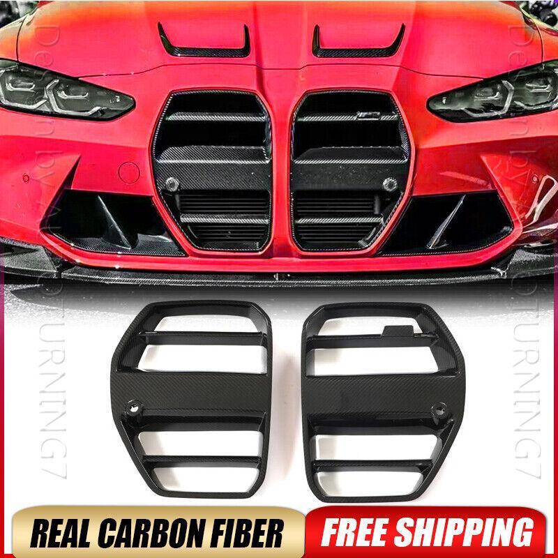 Fits 2021-23 Bmw M3 G80 M4 G82 G83 DRY Carbon Fiber Front Bumper Nose Grill Vent
