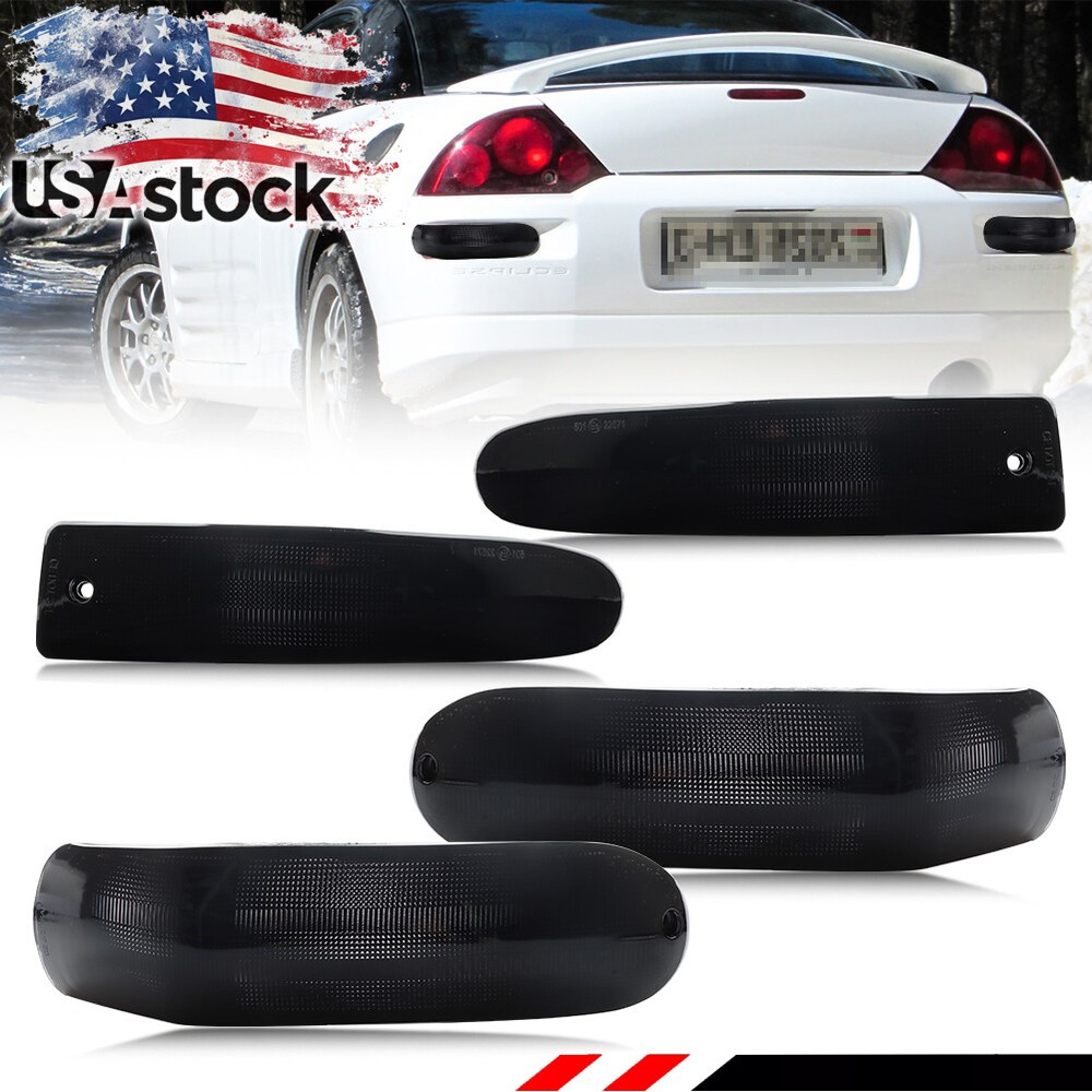 Smoked Lens 4X Front & Rear Turn Signal Lights for 2000-2002 Mitsubishi Eclipse