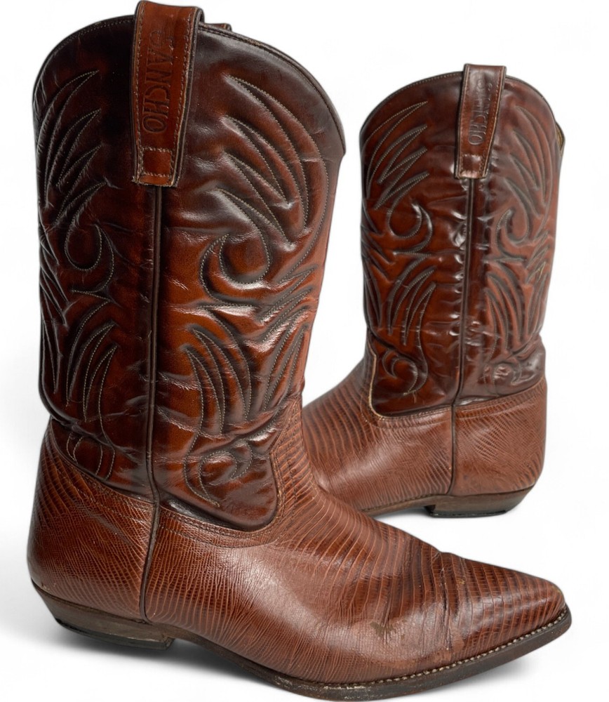 Sancho Spain Brown Leather Western Cowboy Boots Men's 10.5 US 44 EU